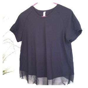 Lululemon Black Split Back Mesh top